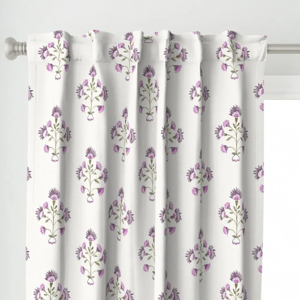 Plum Tobacco Annie Curtain Panel - Purple alternate view