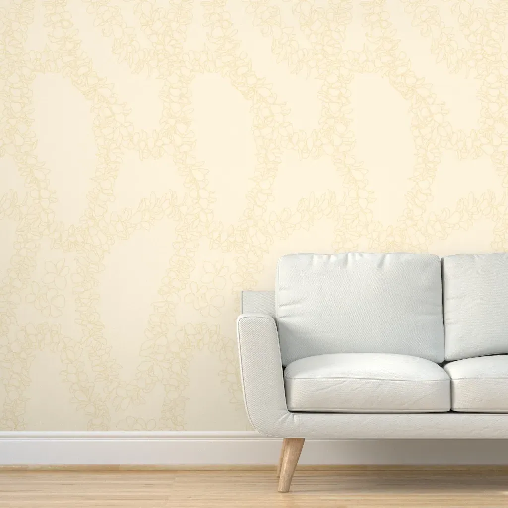 Plumeria Peel and Stick Wallpaper - Beige, Gold product
