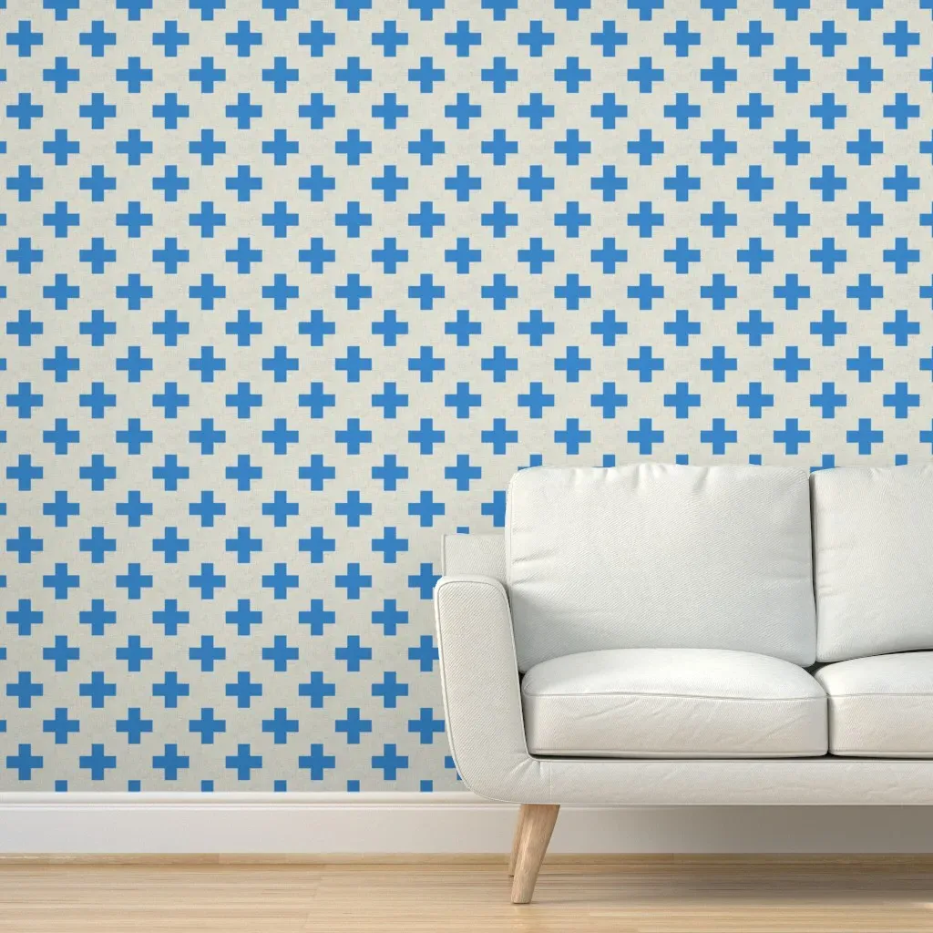 Plus One Linen Peel and Stick Wallpaper - Blue product