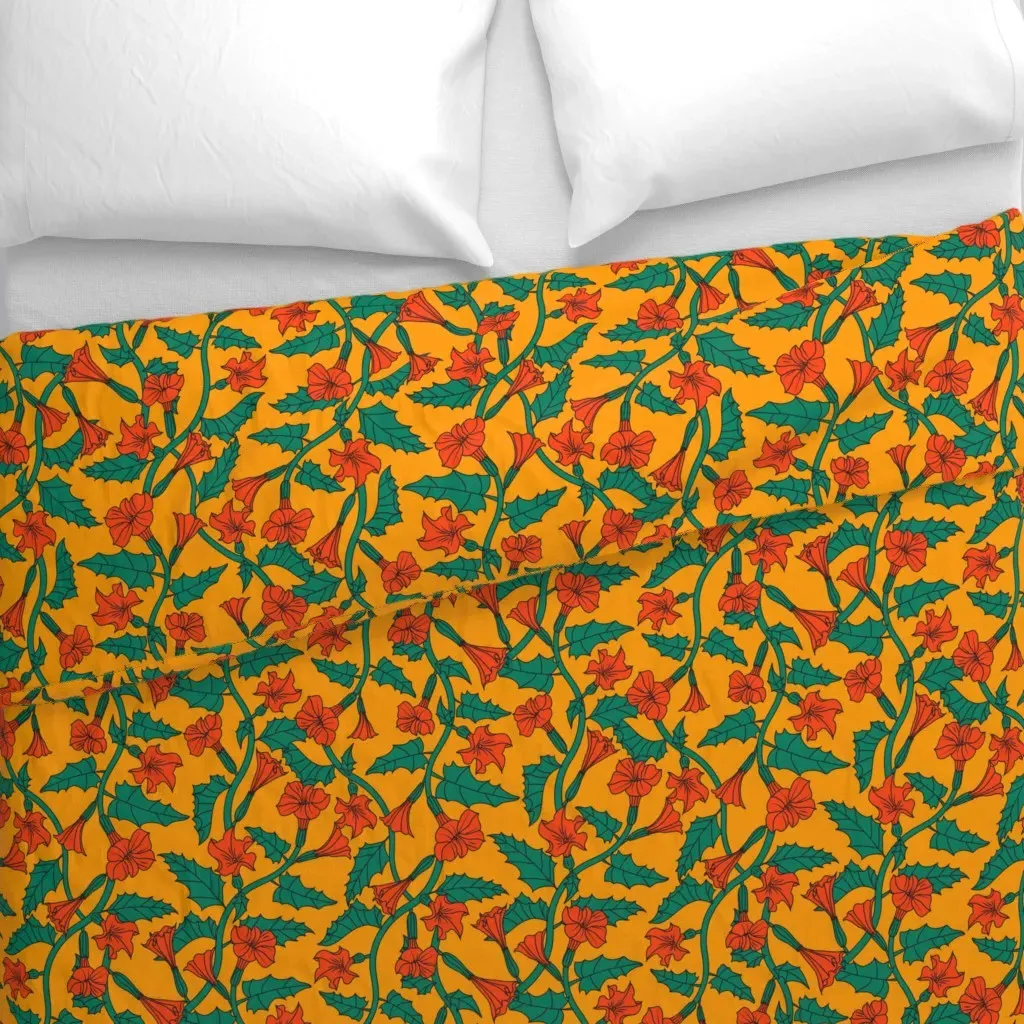 Poisonous Angels Trumpet Duvet Cover - Orange alternate view