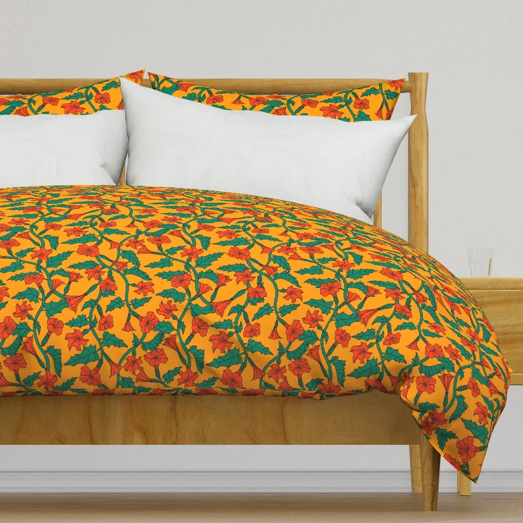 Poisonous Angels Trumpet Duvet Cover - Orange product