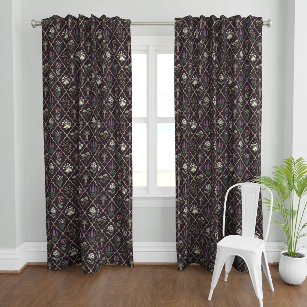 Poisonous Plants Curtain Panel - Dark Purple product