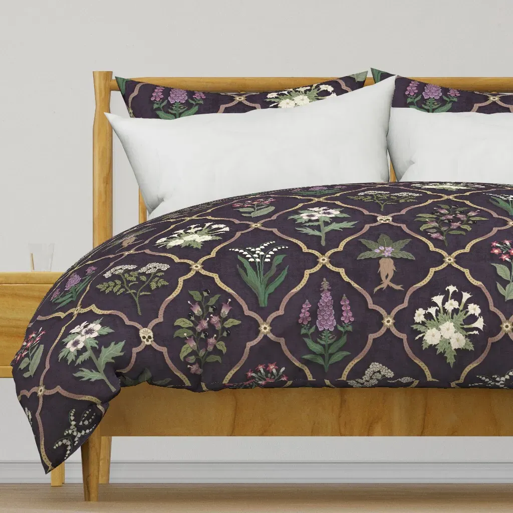 Poisonous Plants Duvet Cover - Dark Purple product