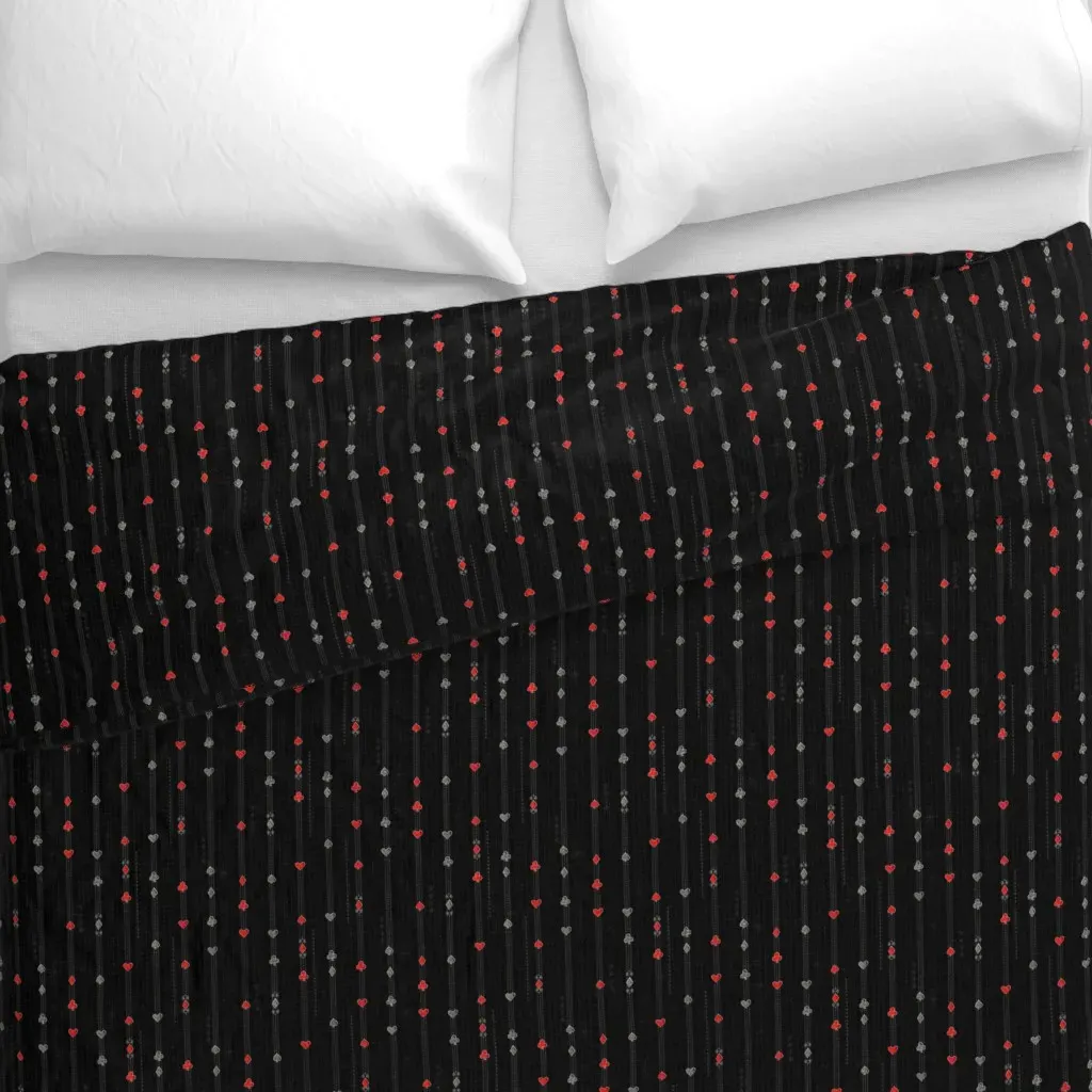 Poker Pinstripe Retro Gangster Duvet Cover - Black alternate view