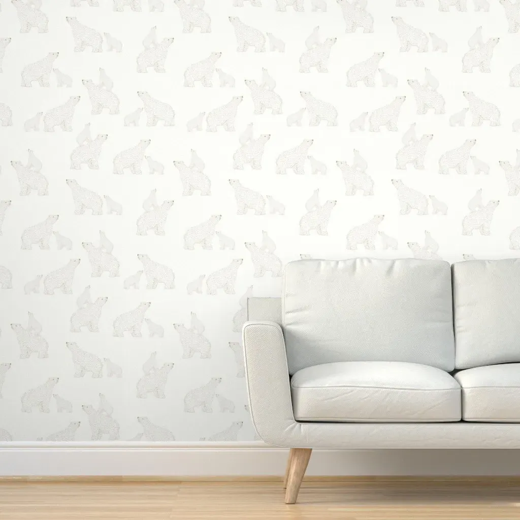 Polar Bears Peel and Stick Wallpaper - Gold product