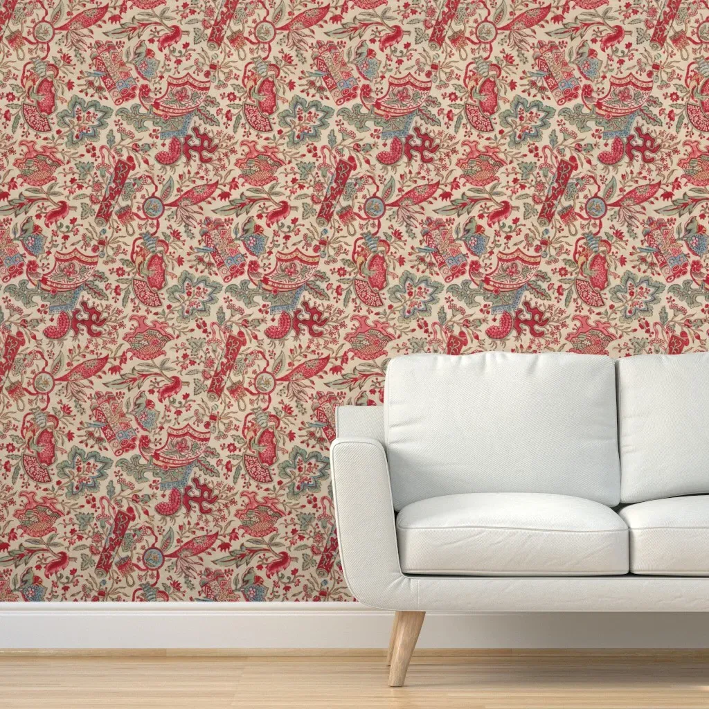 Polignac Peel and Stick Wallpaper Removable - Red product