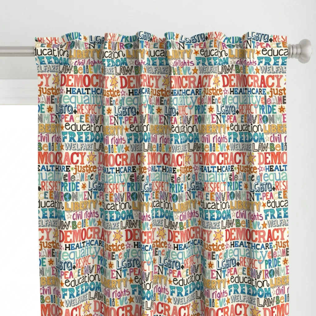 Politics Matters Curtain Panel - Orange alternate view
