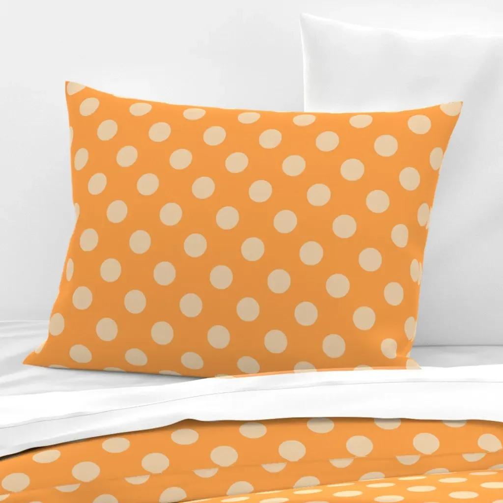 Polka Dot Standard Knife Edge Cushion Cover - Orange, Cotton Sateen product