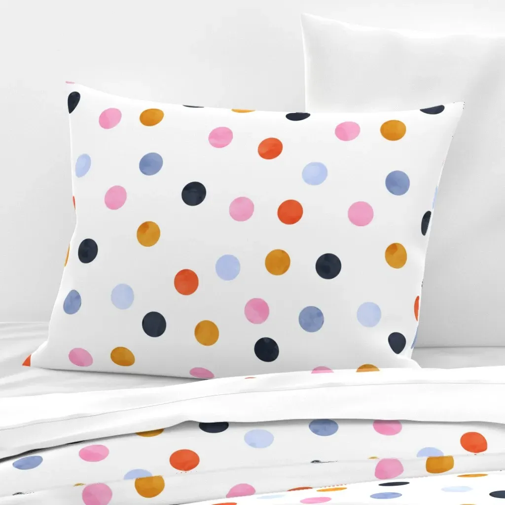 Polka Dot Standard Knife Edge Scatter Cushion - Dusty Rose, Cotton Sateen product