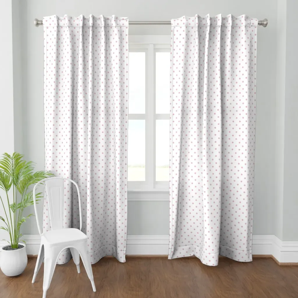 Polka Dots Curtain Panel - Dusty Rose product