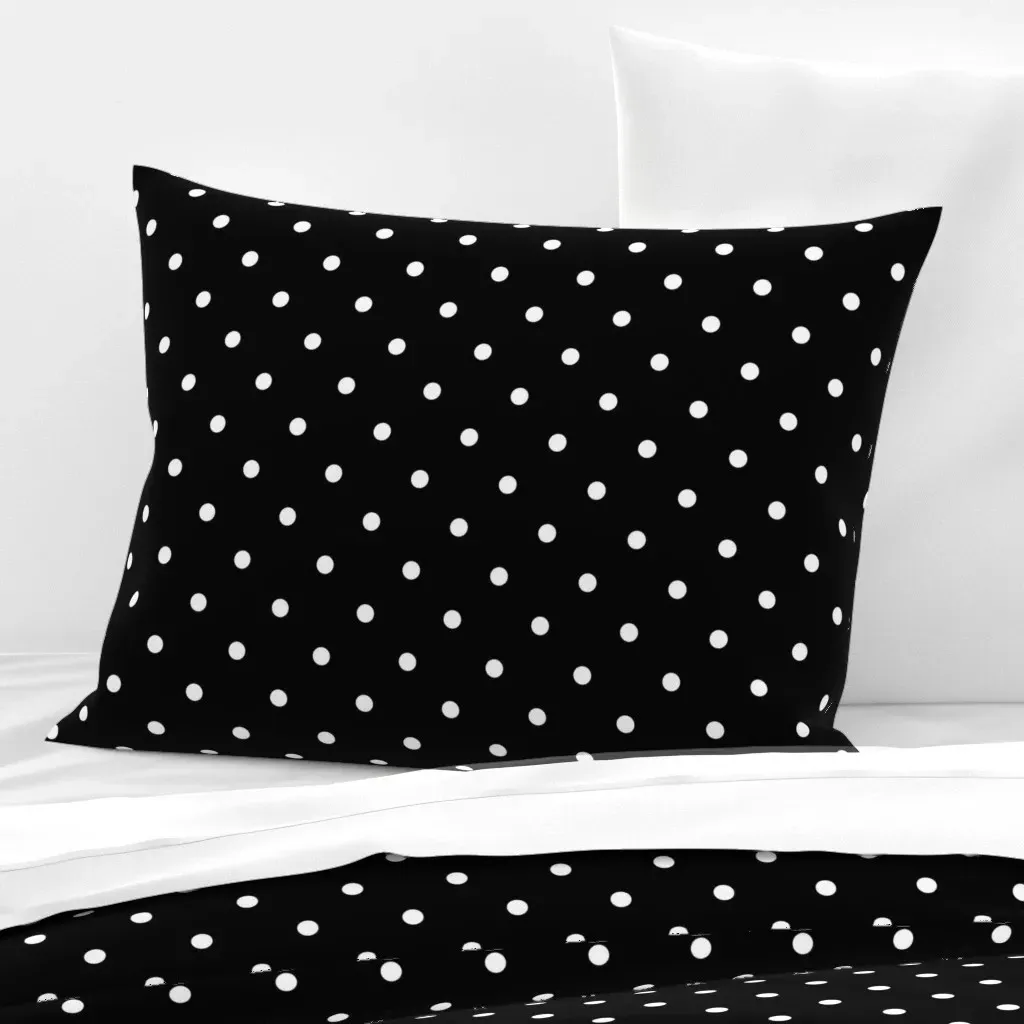 Polka Dots Grid Standard Knife Edge Cushion - White, Cotton Sateen product