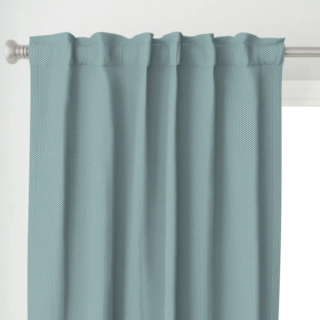 Polka Dots Sand On Teal Curtain Panel - Dusty Teal alternate view