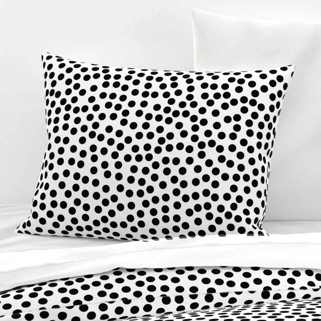 Polka Dots Standard Knife Edge Cushion Cover - Black, Cotton Sateen product