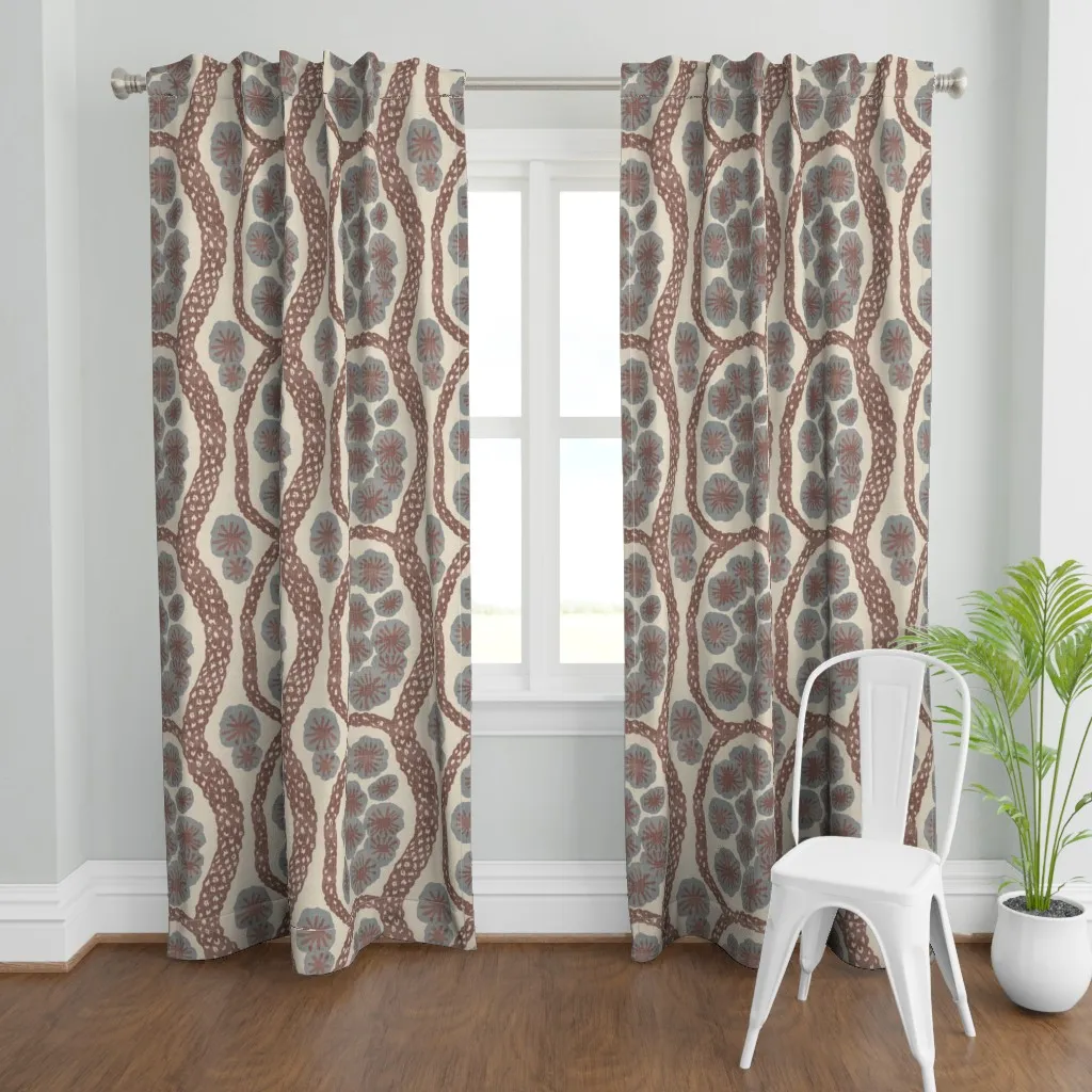 Poloma Floral Lasso Curtain Panel - Brown product