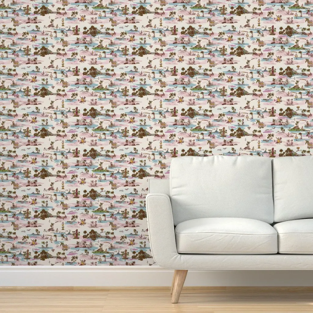 Polynesian Paradox Paradise Peel and Stick Wallpaper - Green, Fabric product