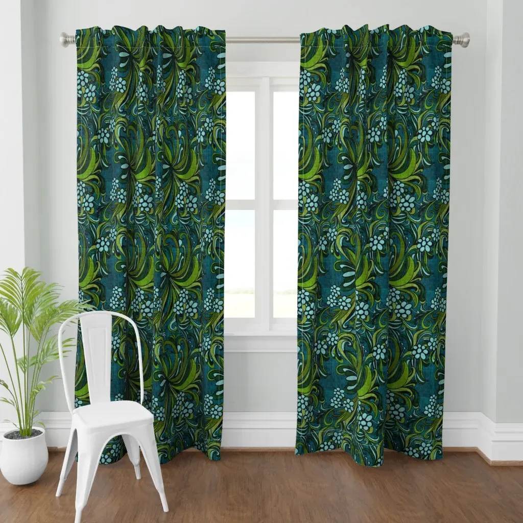 Polynesian Vibes Curtain Panel - Teal product
