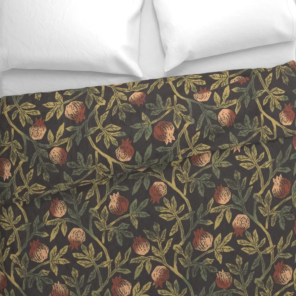 Pomegranate Moody Chocolate Duvet Cover - Dark Red-Brown alternate view