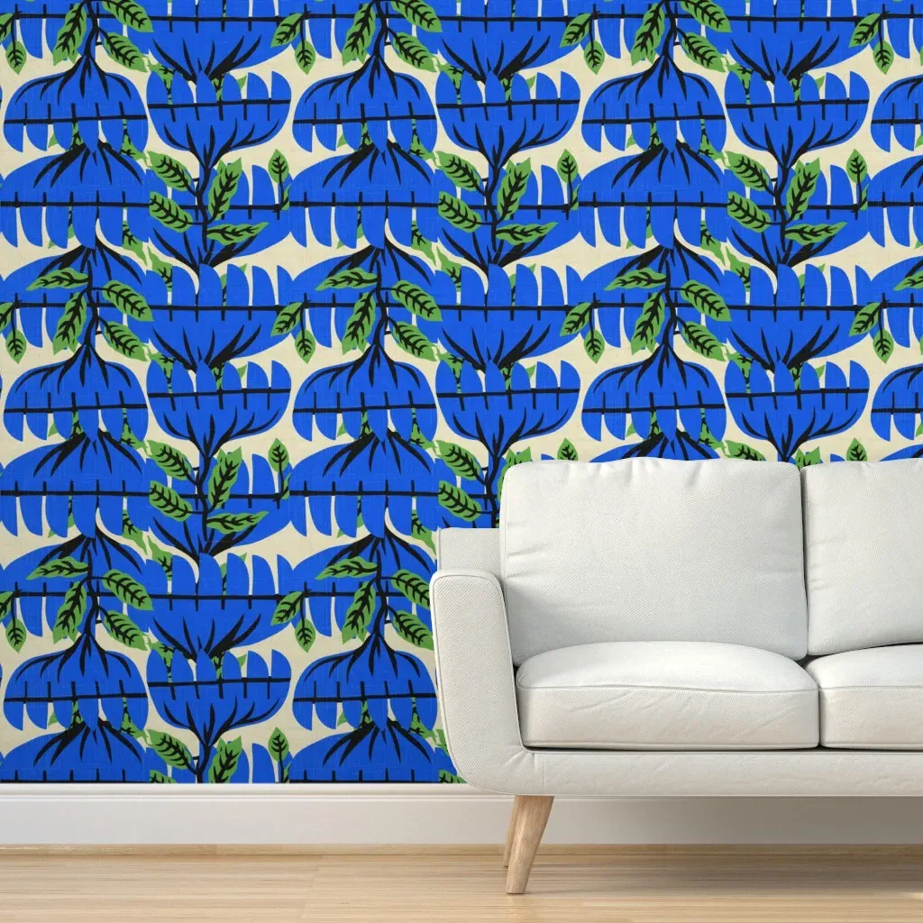 Pompom Faux Foxglove Peel and Stick Wallpaper - Blue product