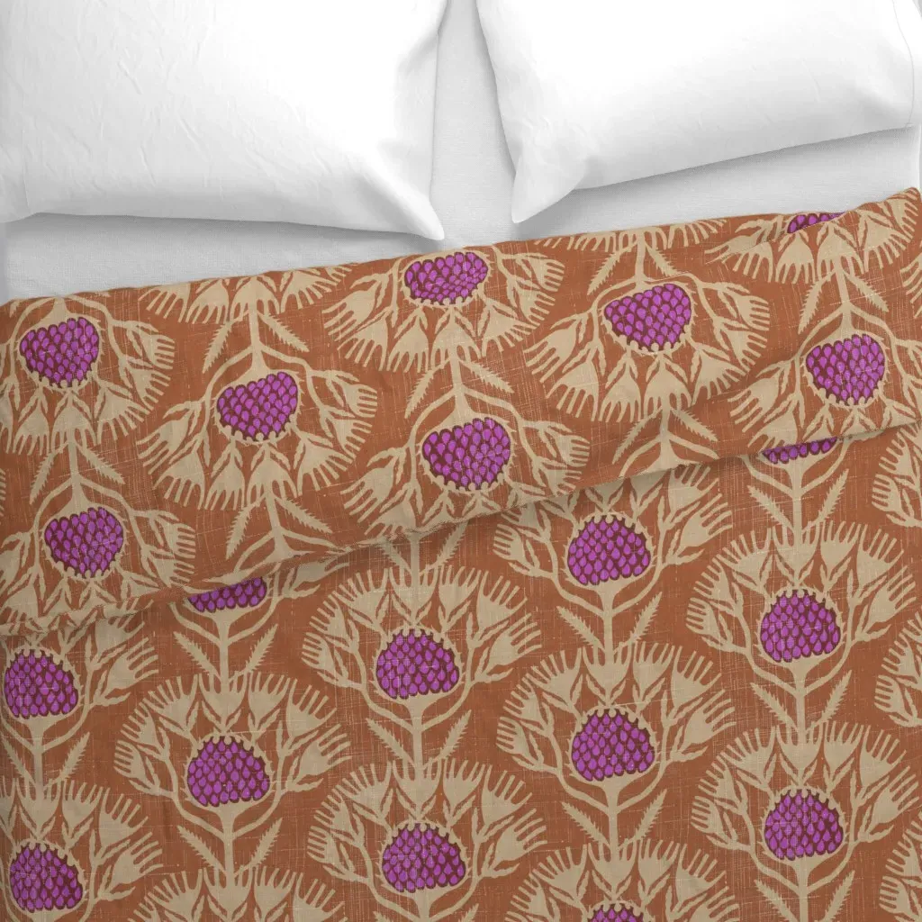 Pompom Sea Holly Duvet Cover - Terracotta alternate view
