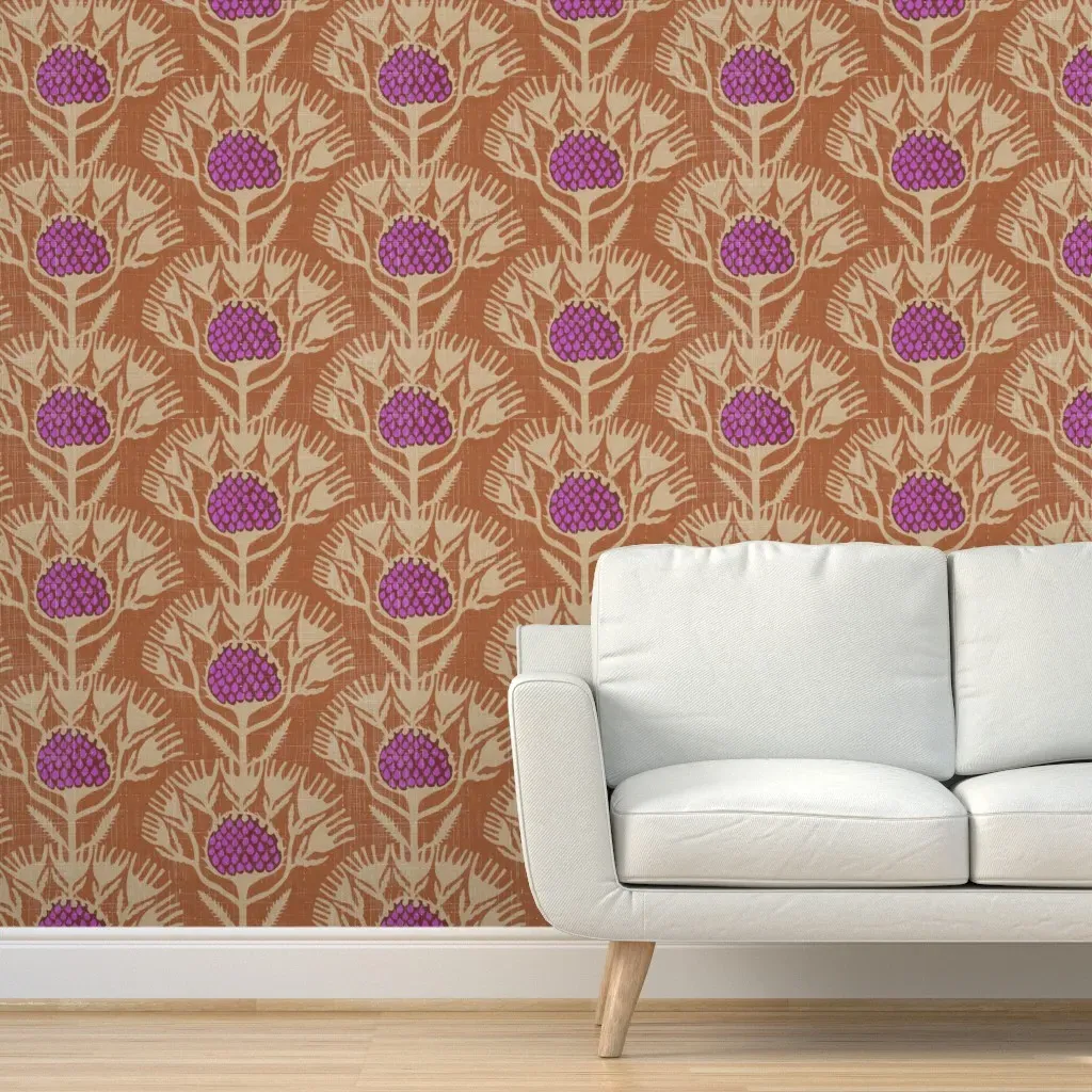 Pompom Sea Holly Peel and Stick Wallpaper - Purple product