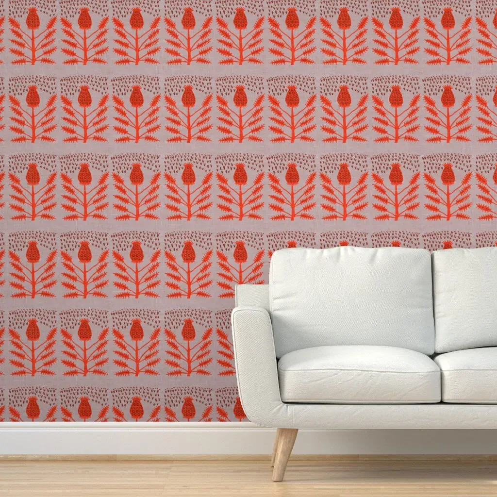 Pompom Thistle Dot Peel and Stick Wallpaper Panel - Red product