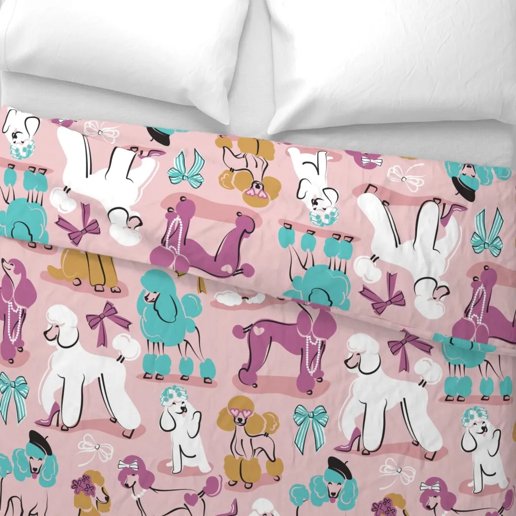 Poodle-Licious Large Duvet Cover - Pink alternate view