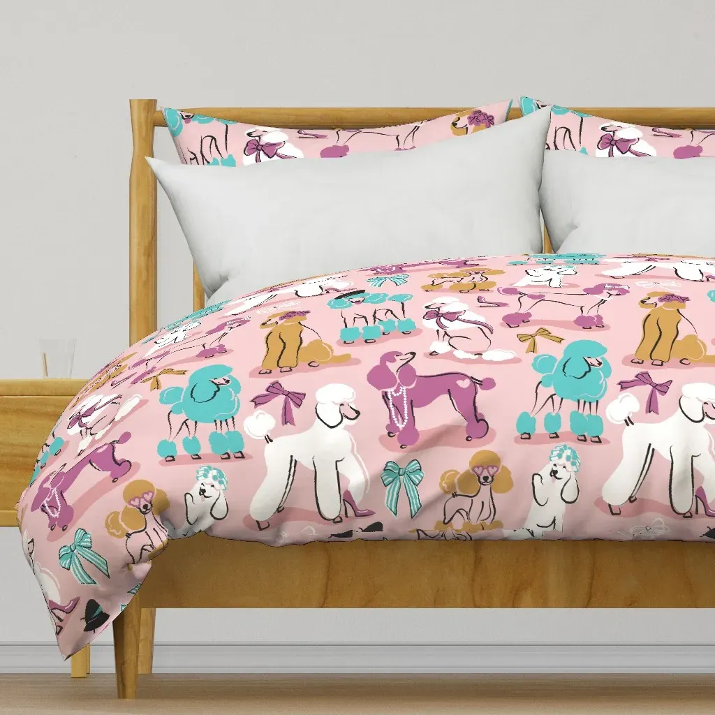 Poodle-Licious Large Duvet Cover - Pink product