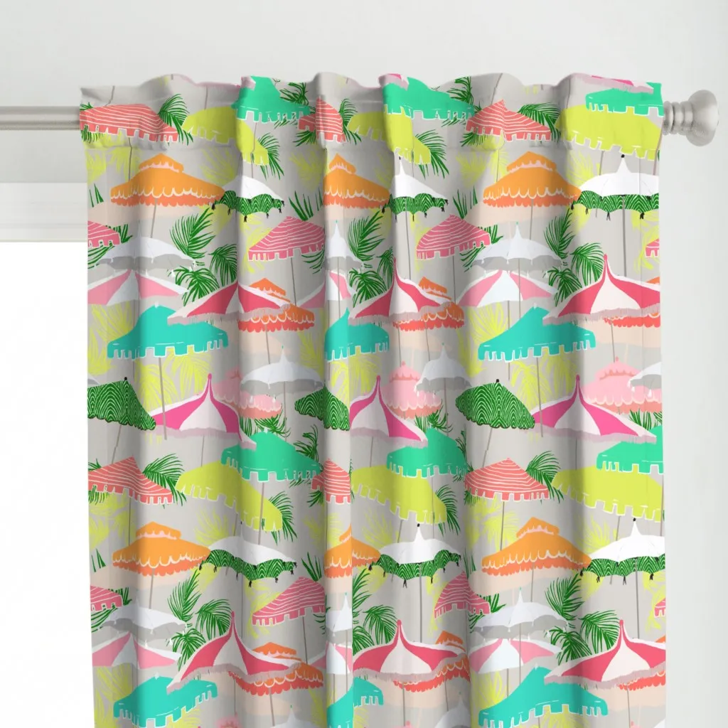 Poolside Curtain Panel - Teal alternate view