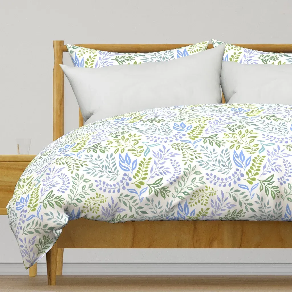 Pop And Bloom Floral Leaves Duvet Cover - Light Blue product