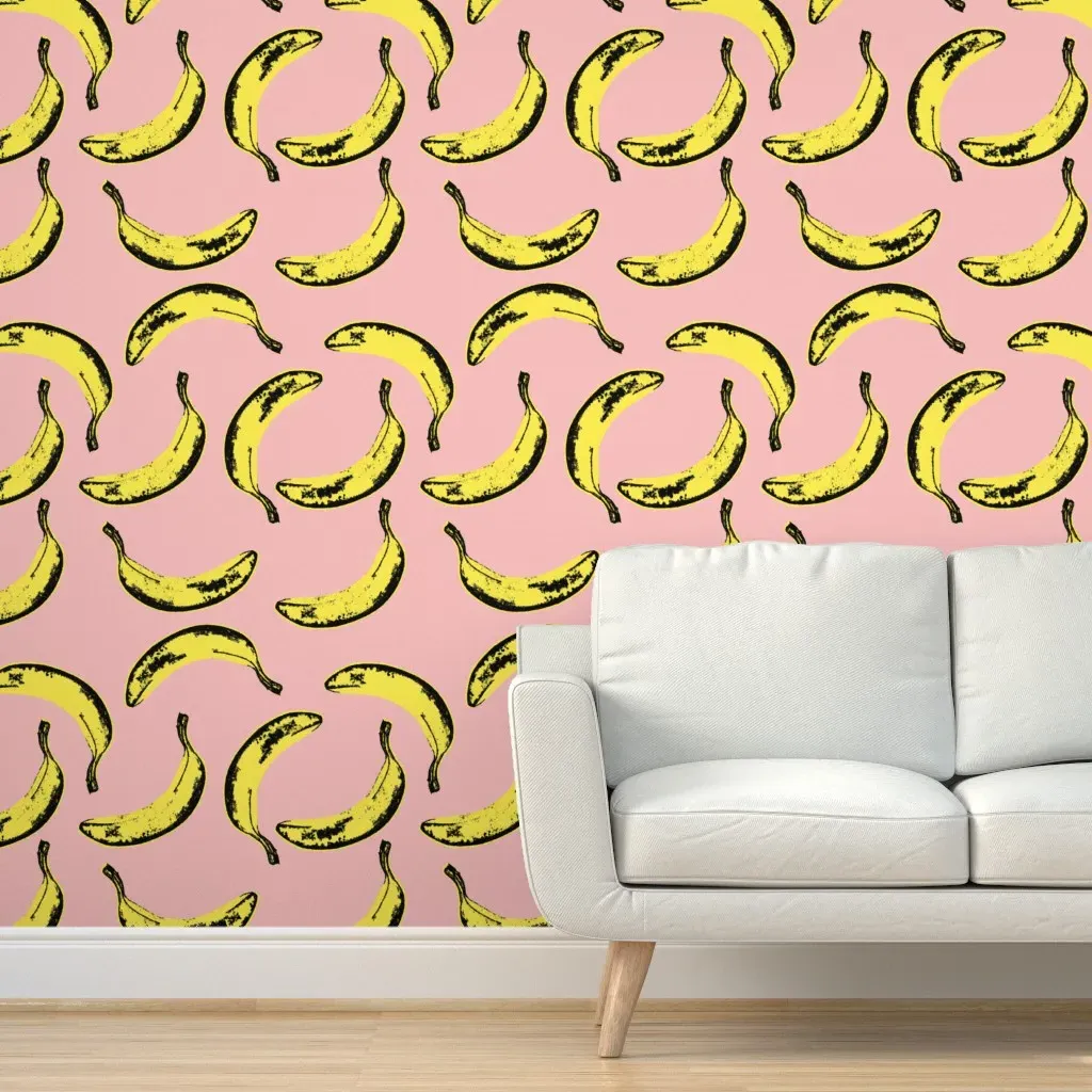 Pop Art Bananas Peel and Stick Wallpaper - Yellow product