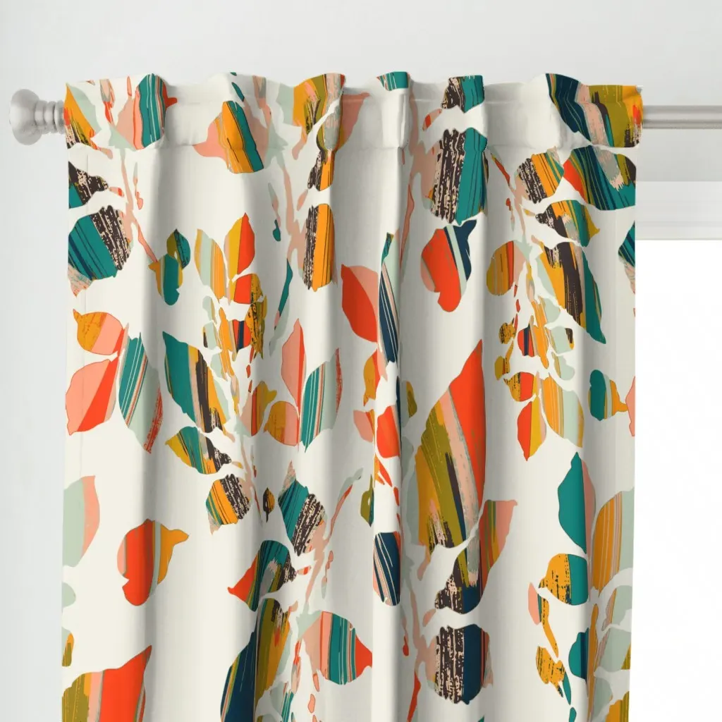 Poplar Curtain Panel - Coral alternate view