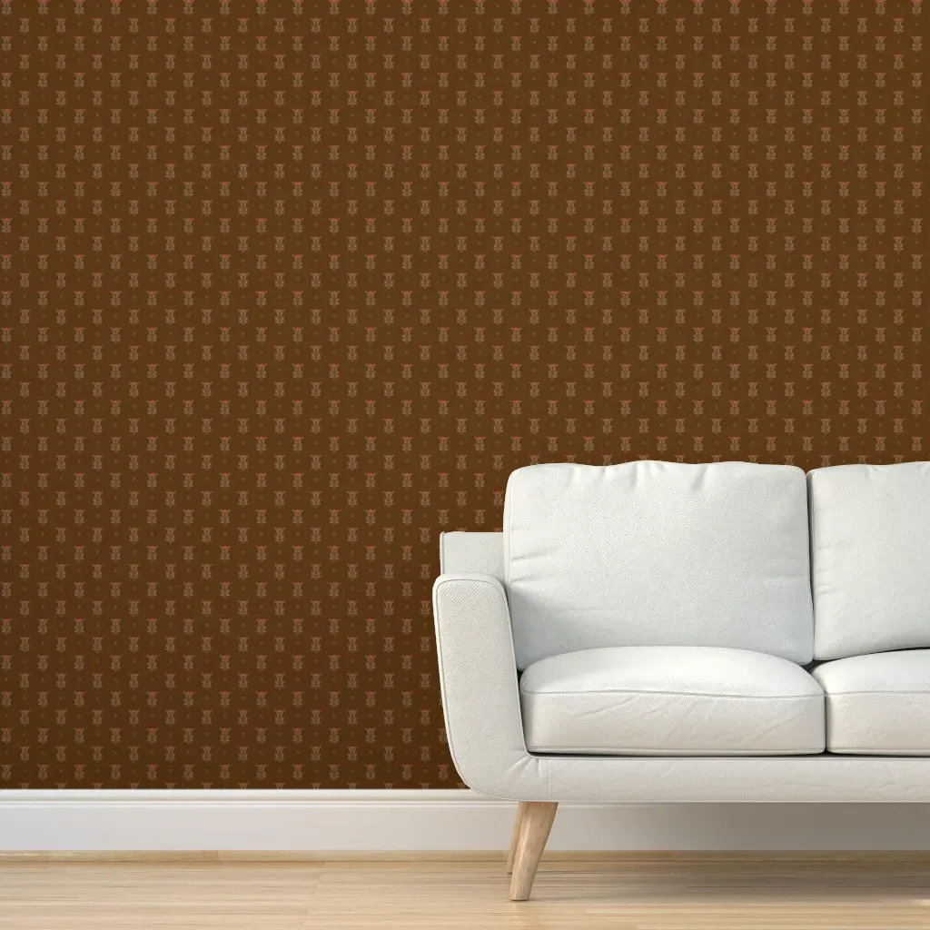 Poppies 1D Peel and Stick Wallpaper - Burnt Orange product