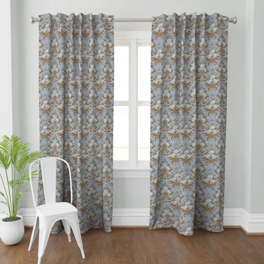 Poppies And Cornflower Curtain Panel - White product