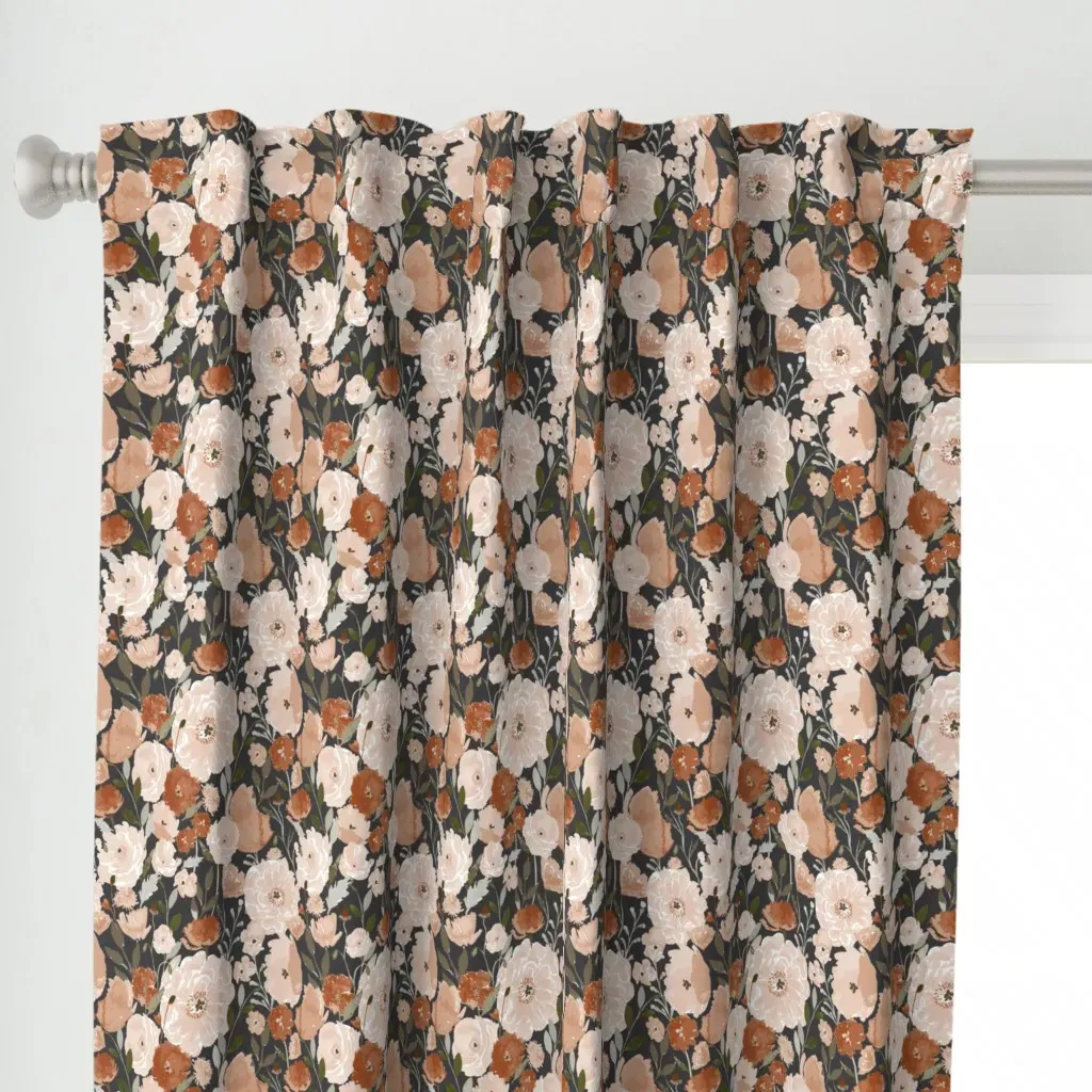 Poppy-Copper-Garden Curtain Panel - Dusty Rose alternate view