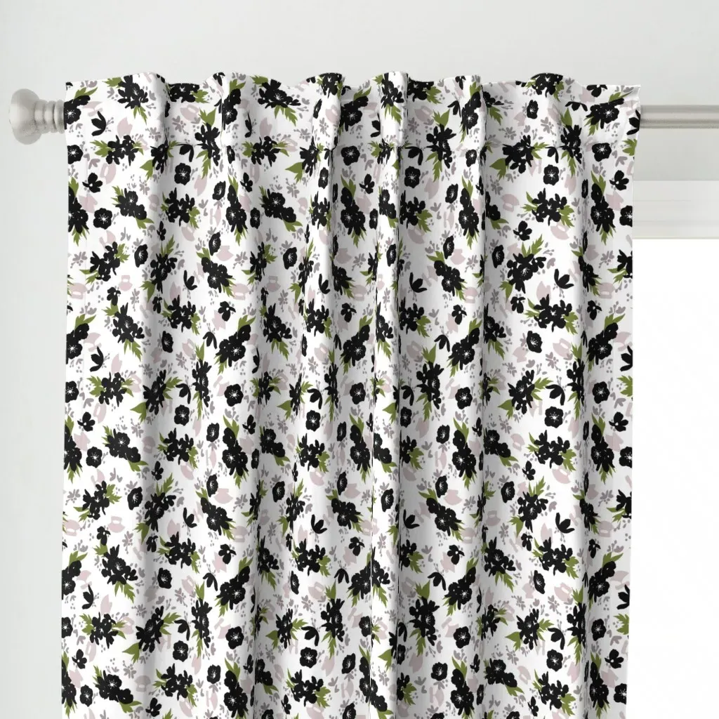 Poppy Ulu Large Curtain Panel - Black alternate view