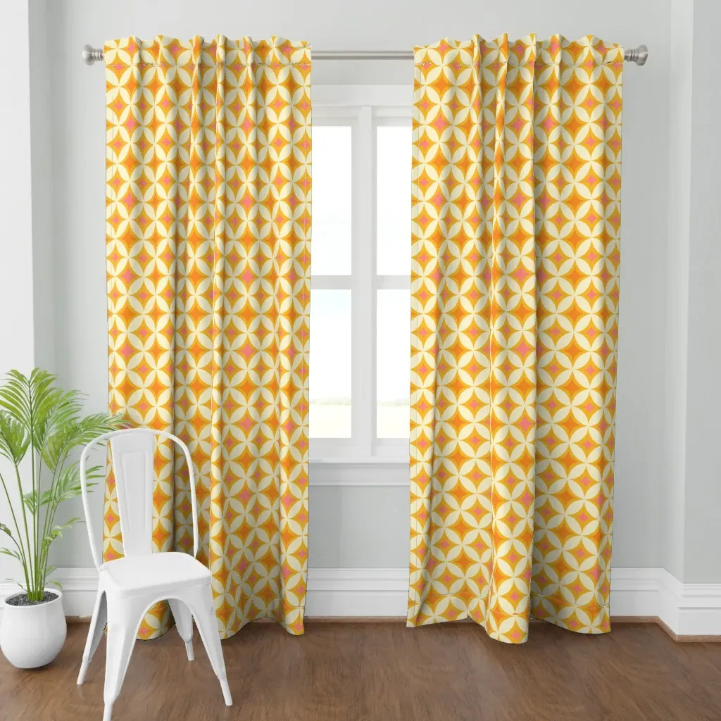Portuguese Tiles Curtain Panel - Orange product