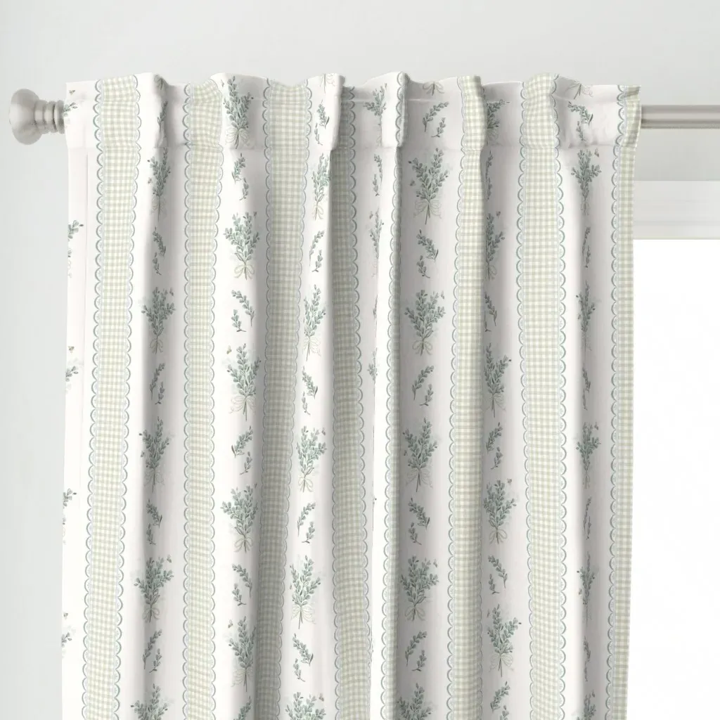 Posey Preppy Gingham Curtain Panel - Light Green alternate view