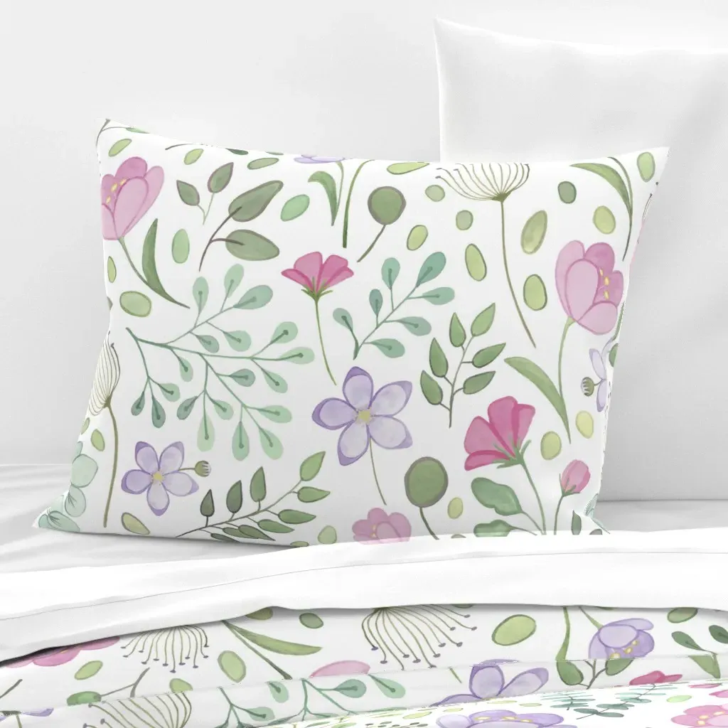 Posie Standard Knife Edge Cushion Cover - Lilac, Cotton Sateen product