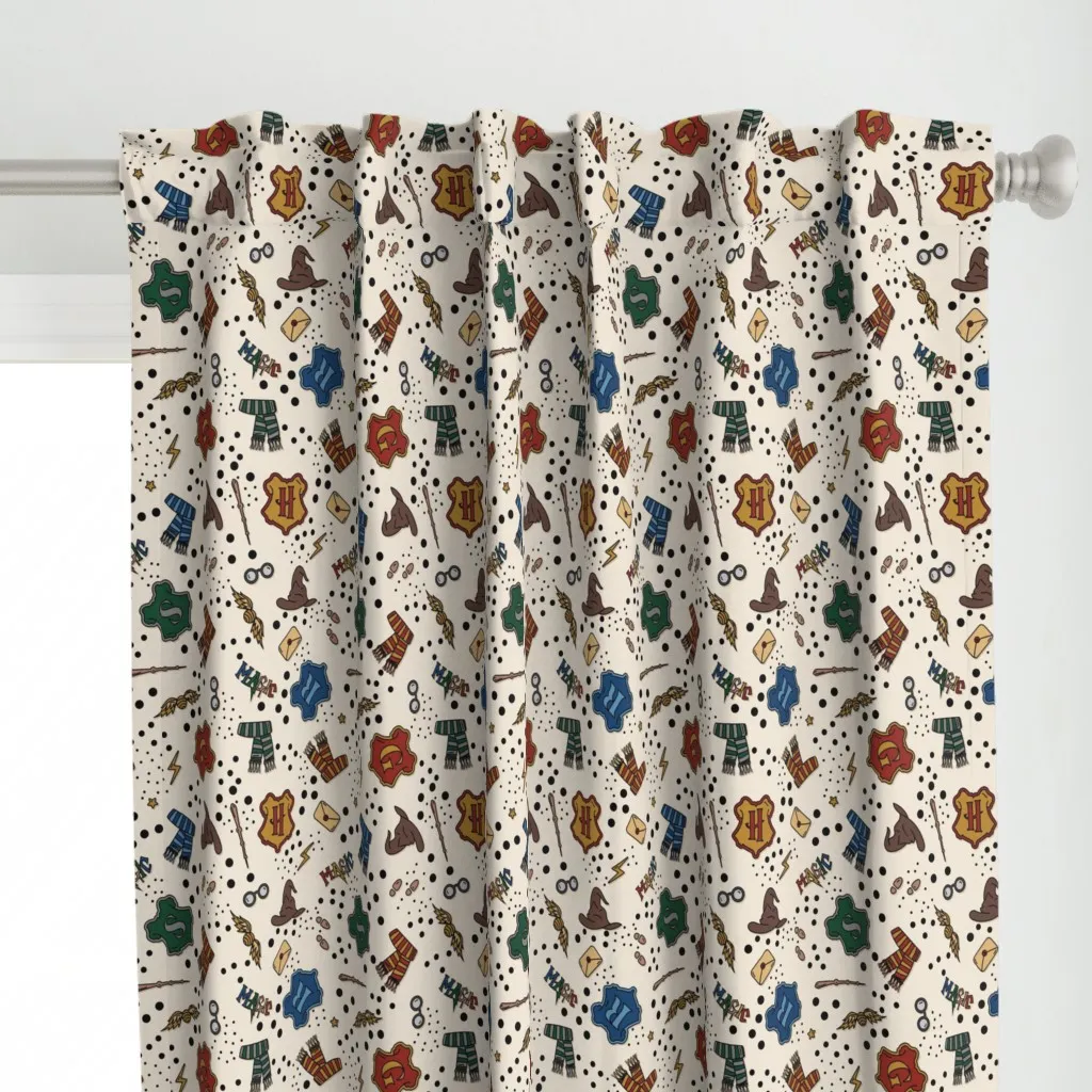 Potter Icons Curtain Panel - Beige alternate view