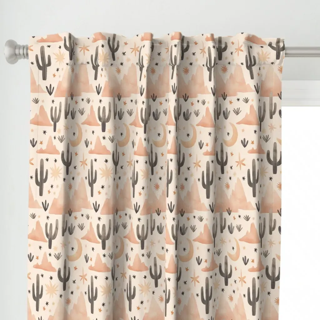 Prairie Desert Night Curtain Panel - Peach alternate view
