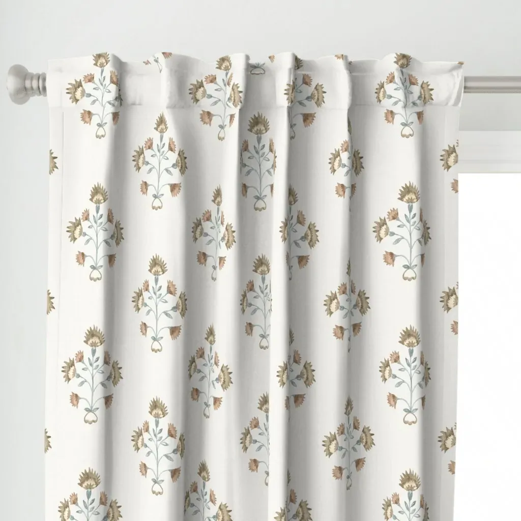 Prairie House On Creams Curtain Panel - Taupe alternate view