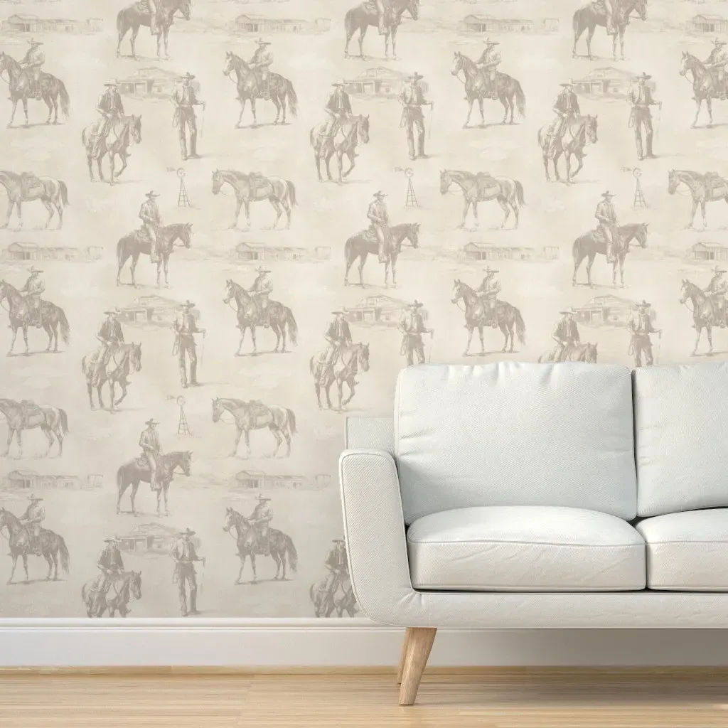 Prairie Ranch Chronicle Peel and Stick Wallpaper - Muted Sepia product