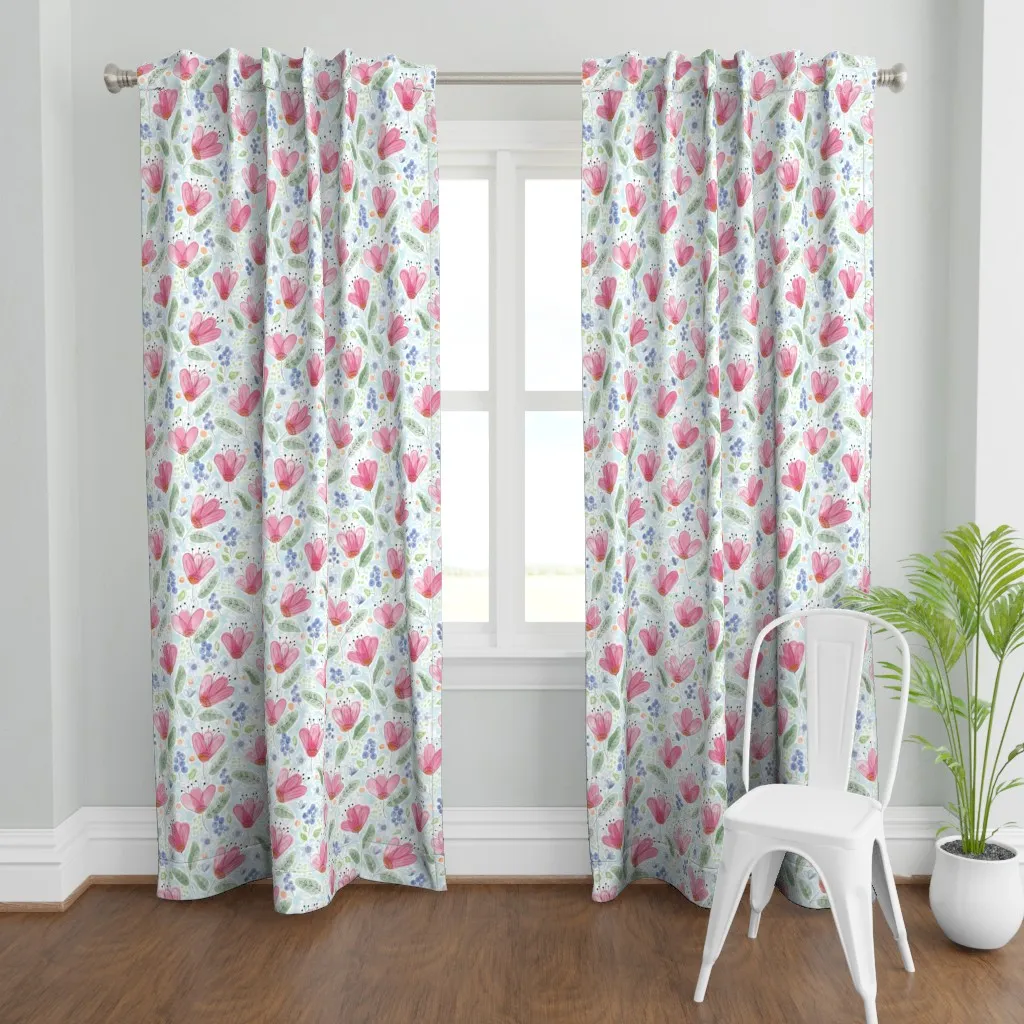 Prairie Rose Curtain Panel - Pink product