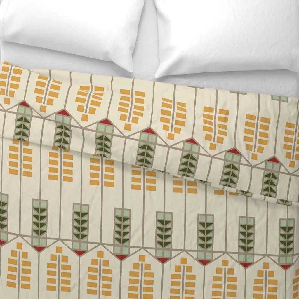 Prairie Vine Large Duvet Cover - Beige alternate view