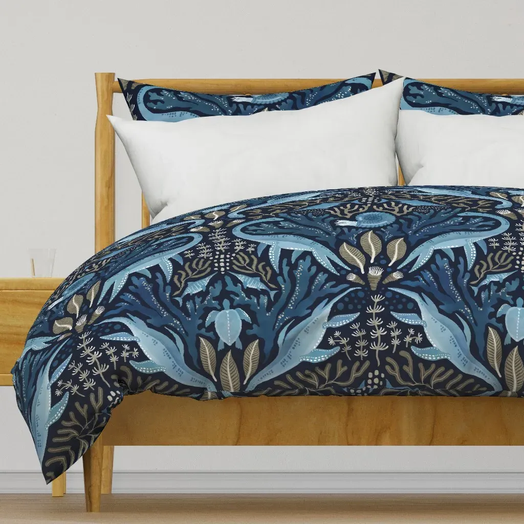 Prehistoric Ocean Life Duvet Cover - Dark Blue product