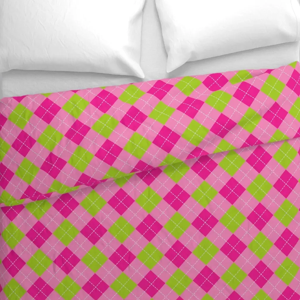Preppy Argyle Duvet Cover - Pink alternate view