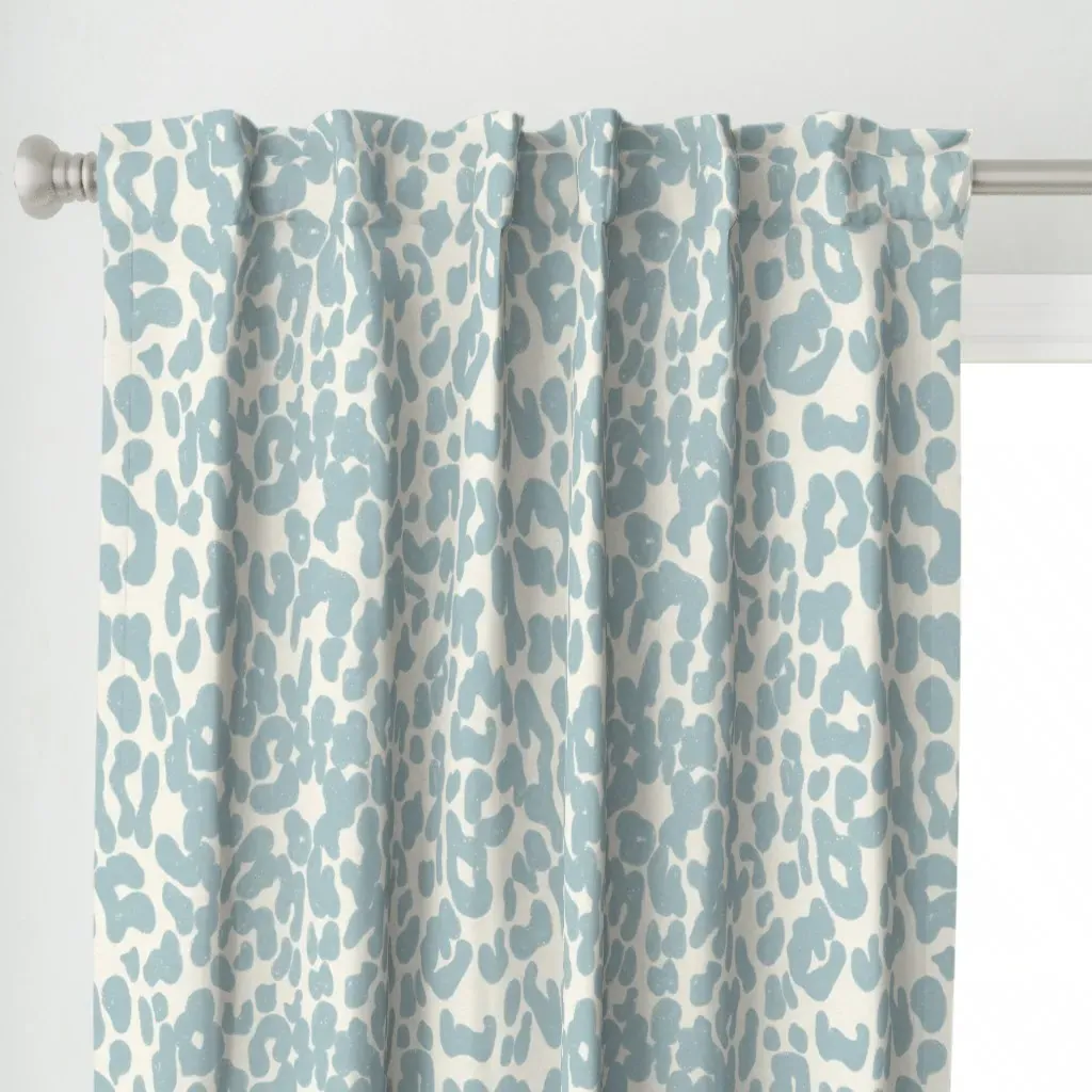 Preppy Blue Leopard Curtain Panel - Light Blue alternate view