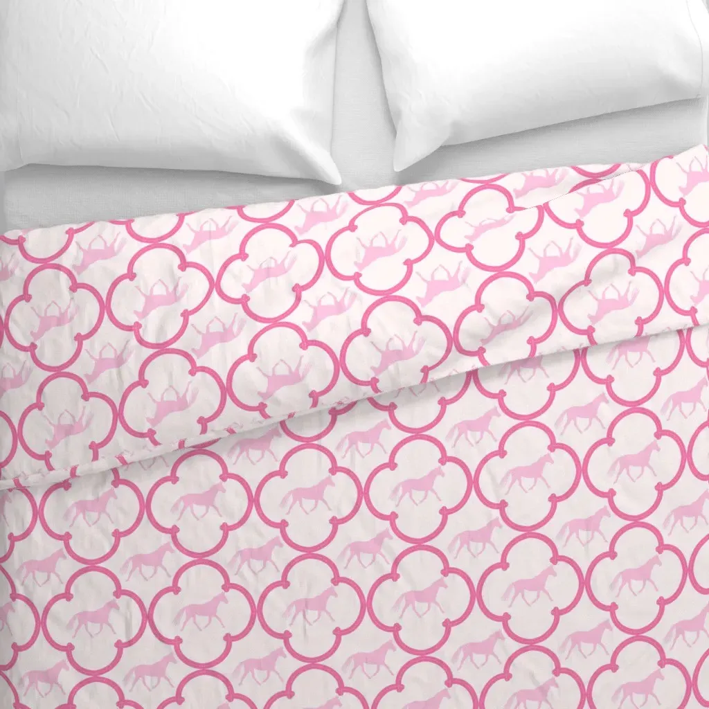 Preppy Horses Duvet Cover - Pink alternate view