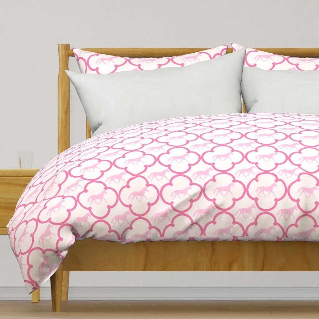 Preppy Horses Duvet Cover - Pink product