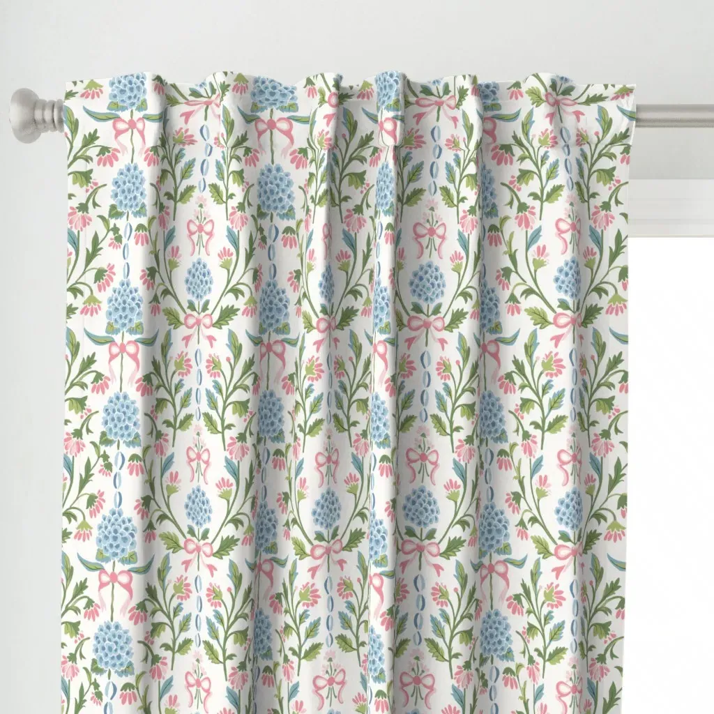 Preppy Hydrangea Curtain Panel - Light Pink alternate view